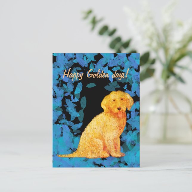 Golden Doodle  Postcard (Standing Front)