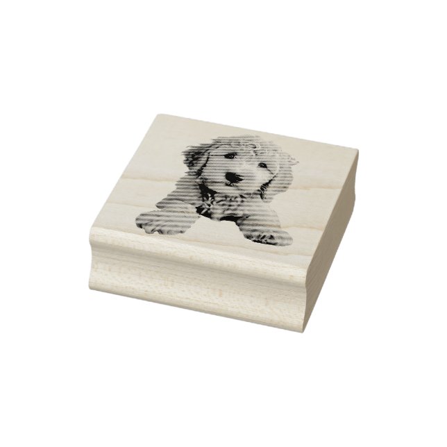 Golden Doodle Puppy Rubber Stamp (Stamp)