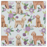 Golden Doodle purple florals Fabric