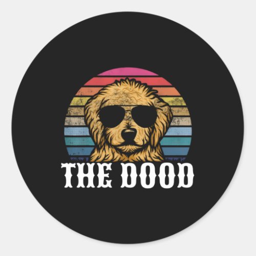 Golden Doodle The Dood Dad Mom Classic Round Sticker