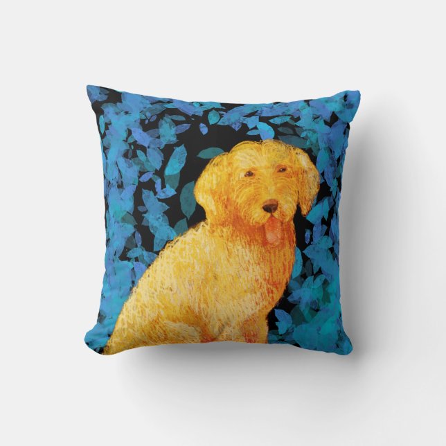 Golden doodle throw pillow (Front)