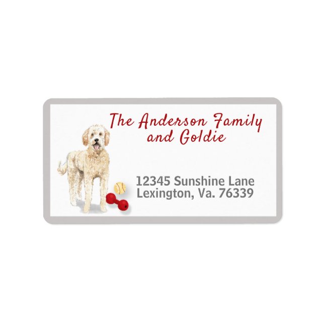 Golden Doodle Toys Home Return Address      Label (Front)