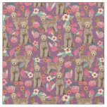 Golden Doodle vintage florals purple Fabric