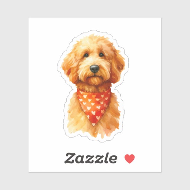 Golden Doodle Water Color Design Sticker (Sheet)