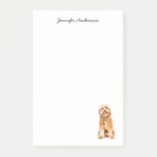Golden Doodle watercolor personalized Post-it Notes