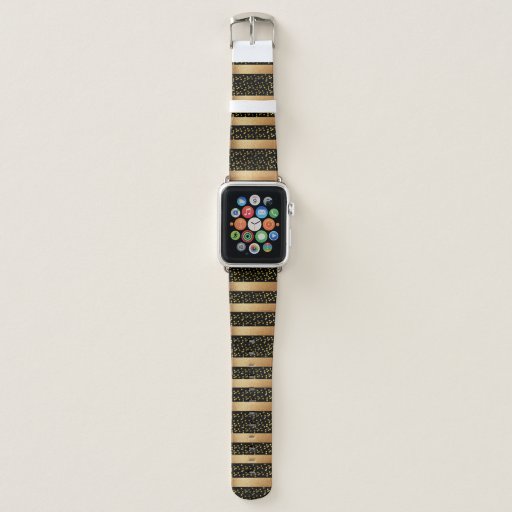 Golden Dots and Golden Lines Apple Watch Band