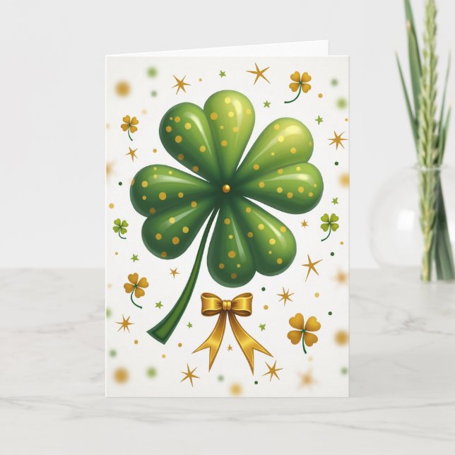 Golden Dots Clover Luck Card (Front)