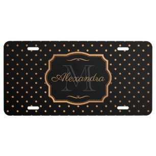 Golden Dots License Plate