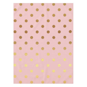 Golden dots on pink backround tablecloth