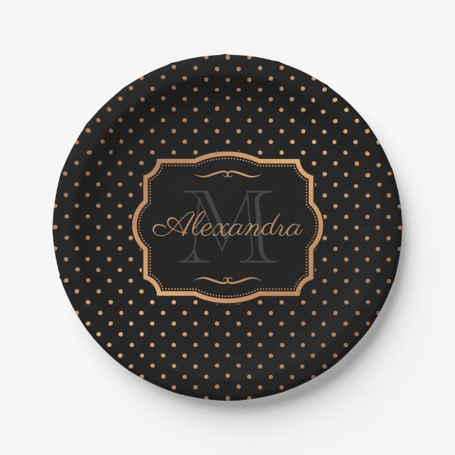 Golden Dots Paper Plates (Front)
