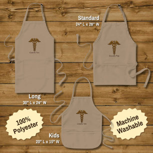 Golden Double Snake Caduceus Long Apron