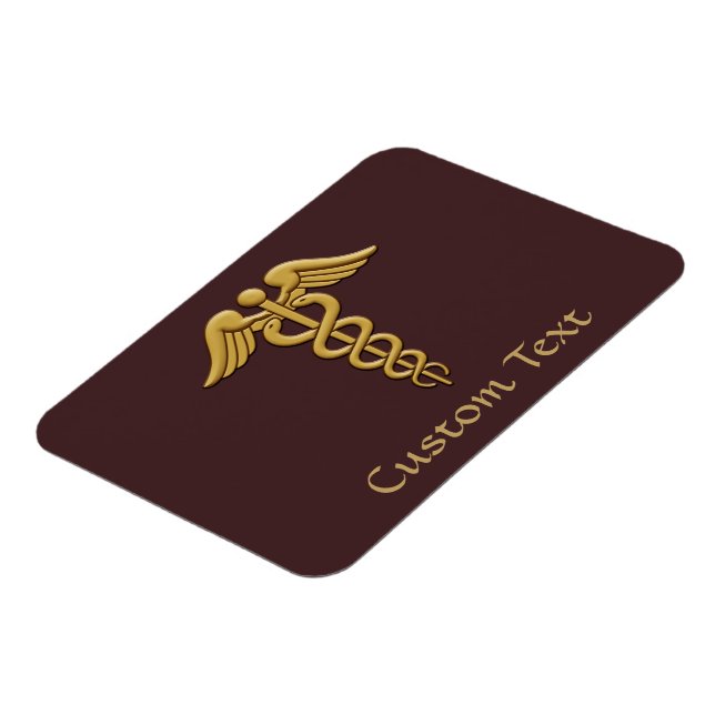 Golden Double Snake Caduceus Magnet (Left Side)
