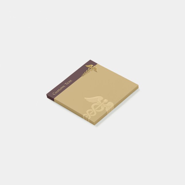 Golden Double Snake Caduceus Notes (Angled)