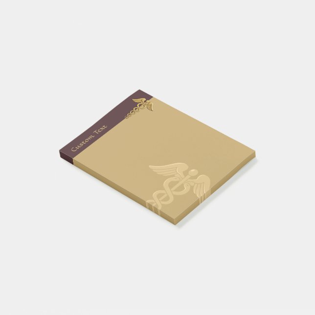 Golden Double Snake Caduceus Notes (Angled)