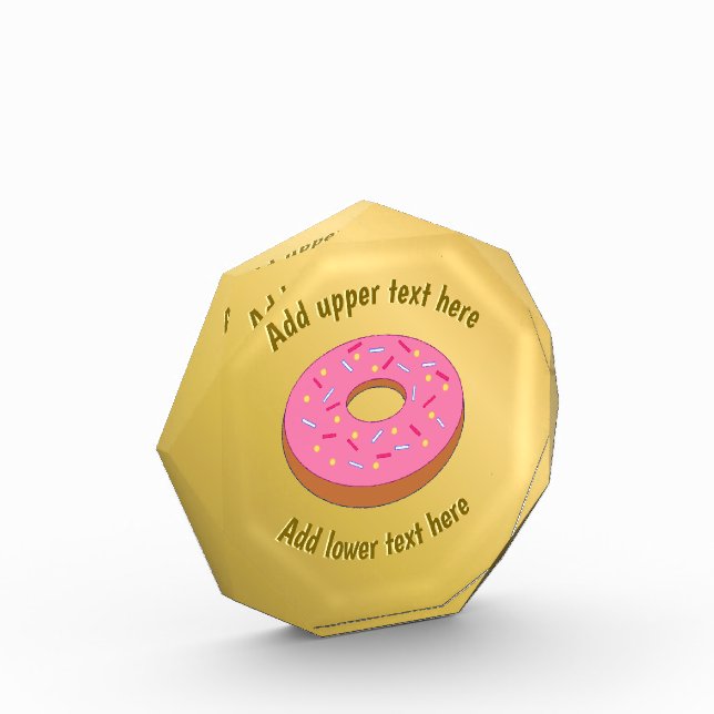 Golden Doughnut - Funny custom text Faux Gold Acrylic Award (Left)