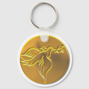 Golden Dove of Peace - Holy Spirit Keychain