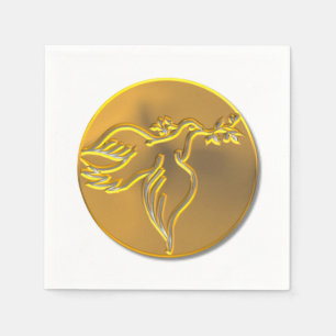 Golden Dove of Peace - Holy Spirit Paper Napkins
