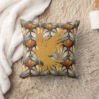 Golden Dove Throw Pillow