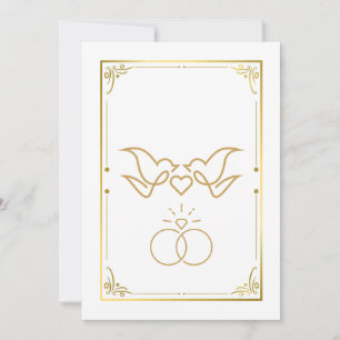 Golden Doves & Rings – Elegant Wedding Invitation