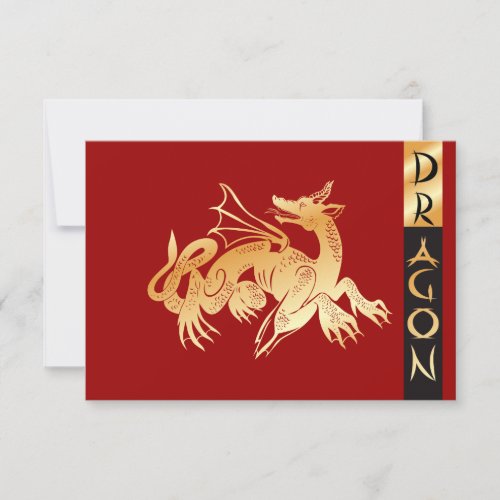 Golden Dragon and Banner Invitation