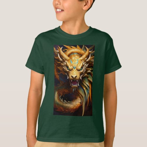 Golden Dragon Art T_Shirt