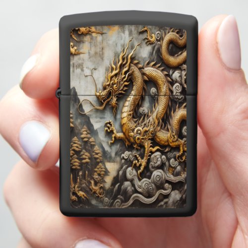 Golden Dragon Ascending Zippo Lighter