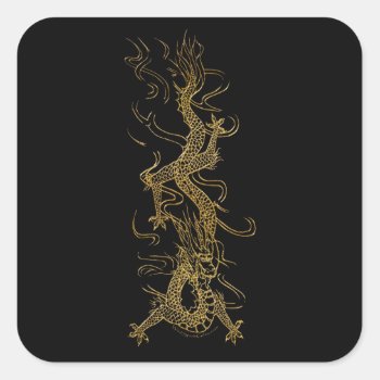 Golden Dragon Asian Art Sticker Series by RavenSpiritPrints at Zazzle