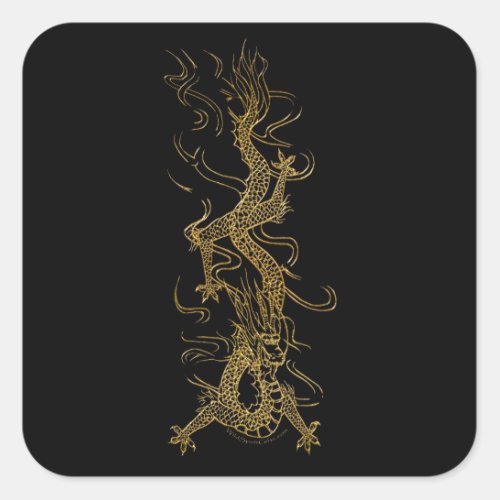 GOLDEN DRAGON Asian Art Sticker Series