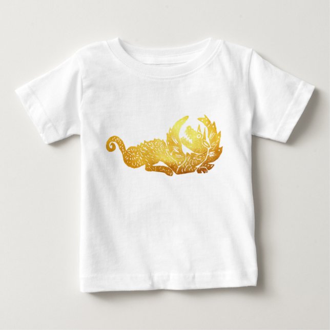 Golden Dragon Baby Fine Jersey T-Shirt (Front)