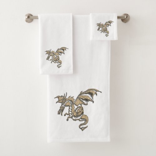 Golden Dragon Bath Towel Set