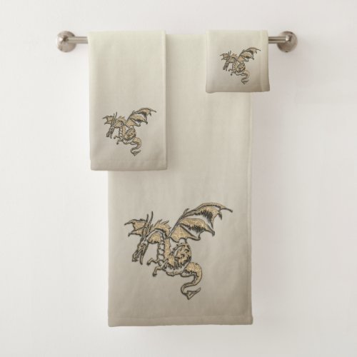 Golden Dragon Bath Towel Set