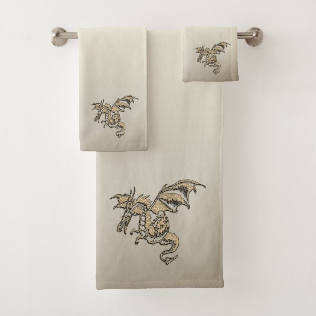 Golden Dragon Bath Towel Set (Insitu)
