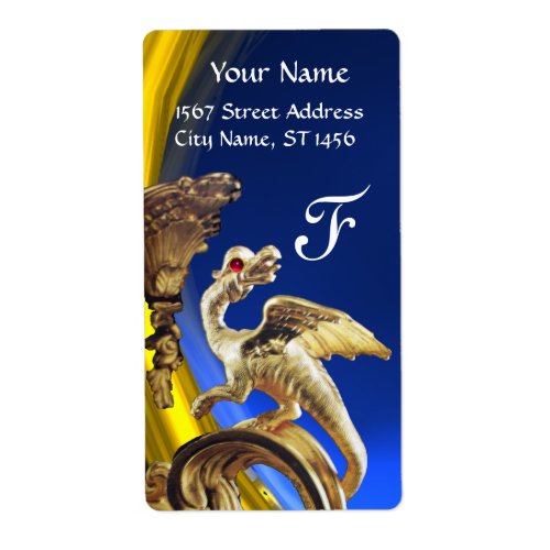 GOLDEN DRAGON BLUE SAPPHIRE AMETHYST Monogram Label