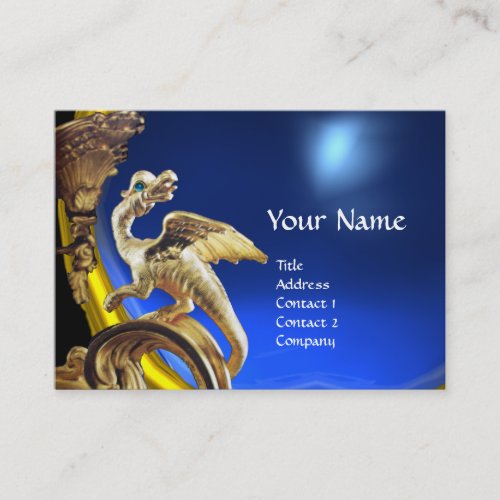 GOLDEN DRAGON BLUE SAPPHIRE Monogram Business Card