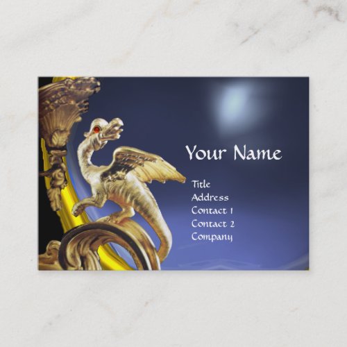 GOLDEN DRAGON BLUE TOPAZ  Monogram Business Card