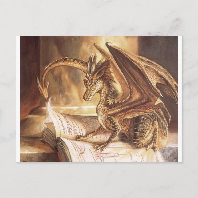 Golden Dragon Book Reading Postcard (Front)