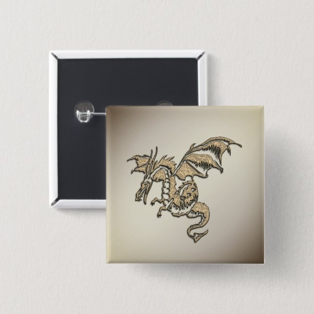 Golden Dragon Button (Front & Back)