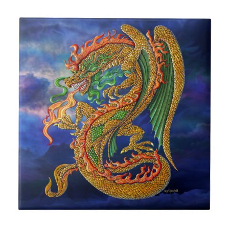 Golden Dragon Ceramic Tile