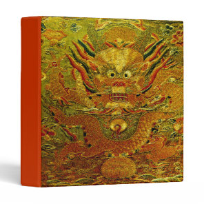 Golden dragon Chinese embroidery Ming dynasty 3 Ring Binder