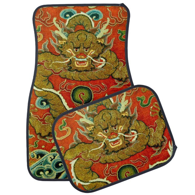 Golden dragon Chinese embroidery Qing dynasty Car Floor Mat (Set)