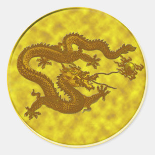 Golden Dragon Coin Sticker #1