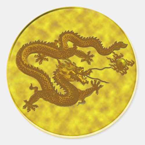 Golden Dragon Coin Sticker 1