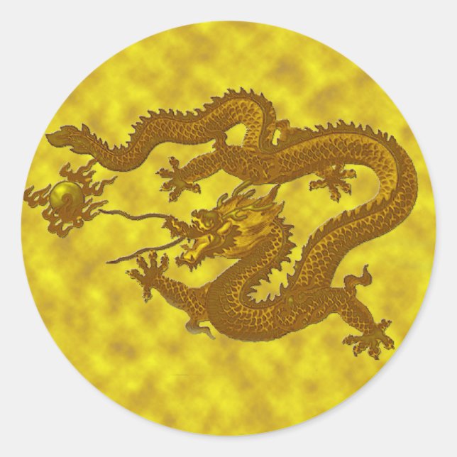 Golden Dragon Coin Sticker #2 (Front)