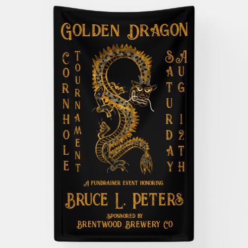 Golden Dragon Cornhole Tournament Fundraiser Event Banner