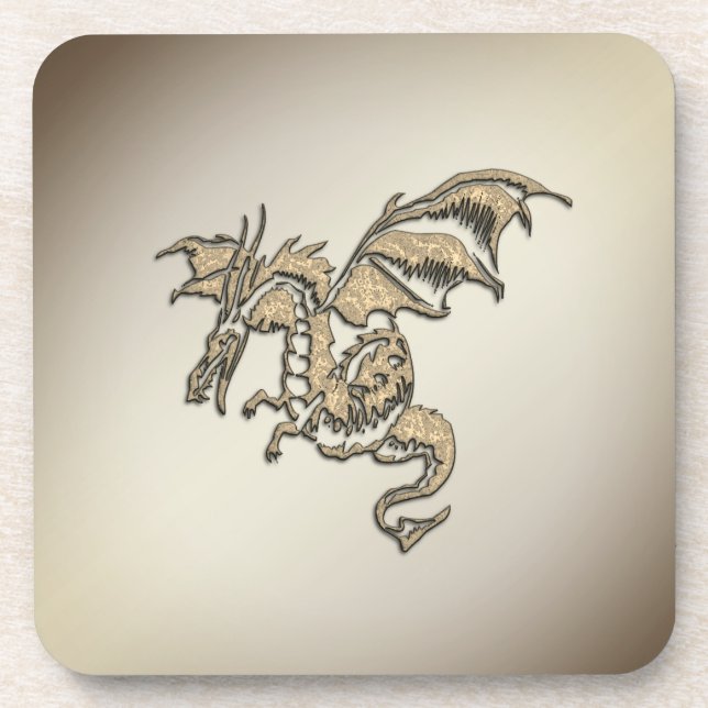 Golden Dragon Drink Coaster (Front)