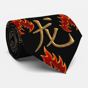 Golden Dragon Fire - Black Gold Red - Single Side Tie