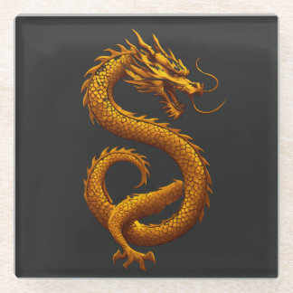 Golden Dragon Glass Coaster