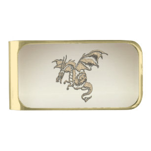 Golden Dragon Gold Finish Money Clip