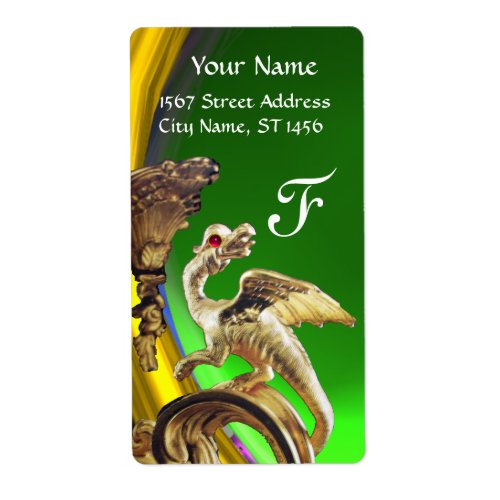 GOLDEN DRAGON GREEN EMERALD Monogram Label