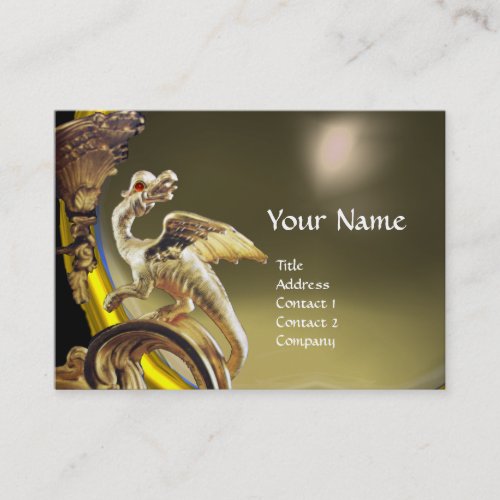 GOLDEN DRAGON GREY AGATE Monogram Business Card